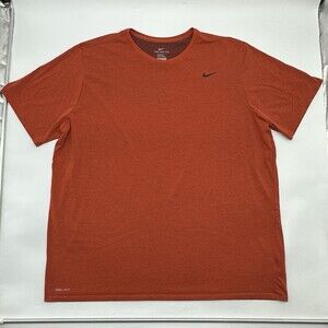 The Nike Tee Top Dri Fit Athletic Cut Size 4XLT Orange Swoosh Training T-Shirt